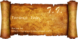 Terényi Iván névjegykártya