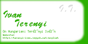 ivan terenyi business card
